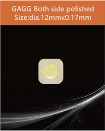 GAGG Ce scintillation crystal, GAGG Ce crystal, GAGG scintillator, Ce:Gd3Al2Ga3O12 crystal, dia.12x0.17mm